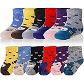 Eocom 6 Pairs Baby Boys Girls Wool Socks Infant Toddlers Kids Unisex Winter Thick Soft Warm Thermal Crew Socks