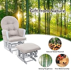 Naomi Home Glider and Ottoman Set Light Gray/Light