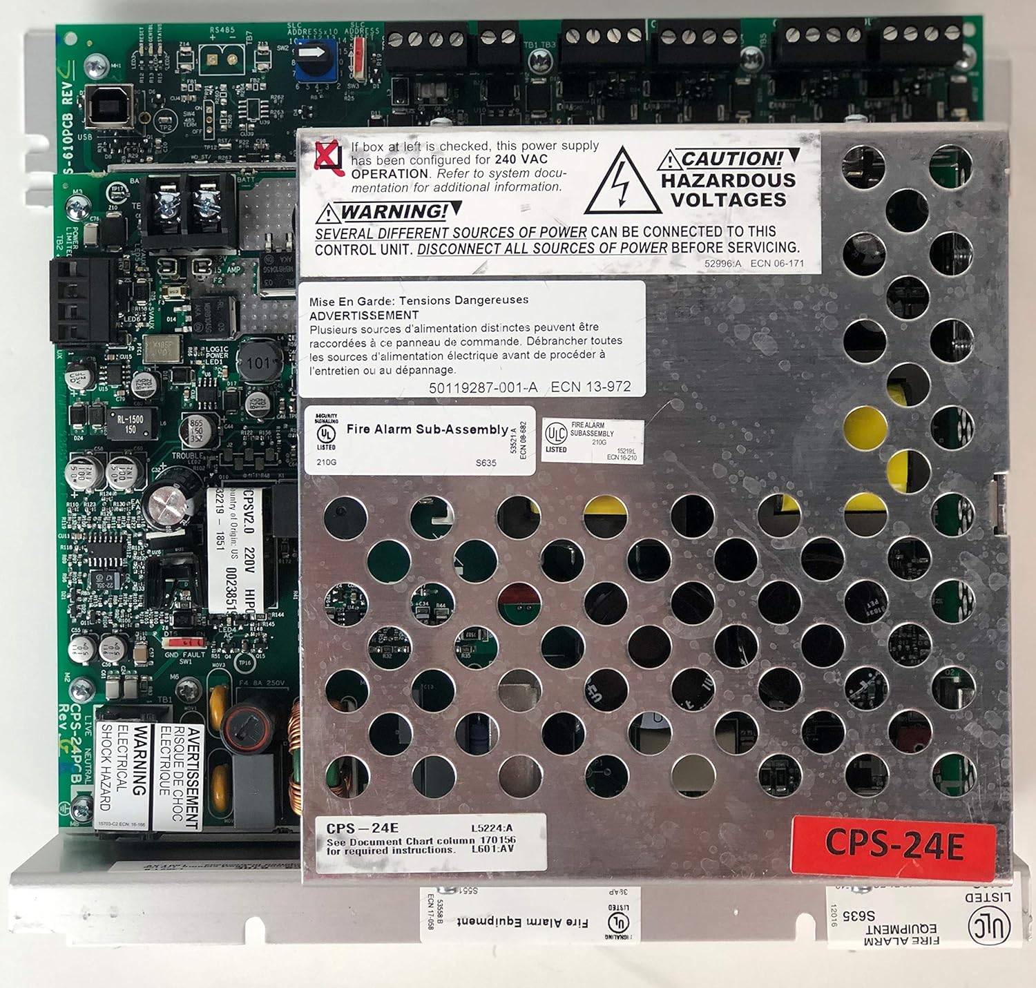Notifier ACPS 610E Addressable Charger Power Supply Negro Adaptador de