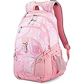 High Sierra Loop Backpack, Travel, or Work Bookbag with tablet sleeve, One Size, Pink Marble - Bubblegum Pink