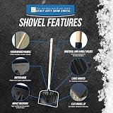 TDBS Snow Shovel Heavy Duty 44cm Plastic Head 120cm Wooden Handle view 2