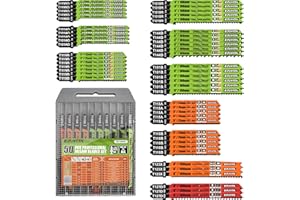 EZUVITA 50-Piece Jigsaw Blades Set with Storage Case–CR-V&HSS Steel, Assorted T-Shank Replacement Jig Saw Blades for Cutting Wood, Plastic and Metal