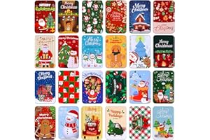 Thuodo 24 PCS Christmas Gift Card Tin Holder Boxes with Lids for Christmas Holiday Gift Box Set Metal Tin Small Boxes Stocking Stuffers Xmas Party Favors