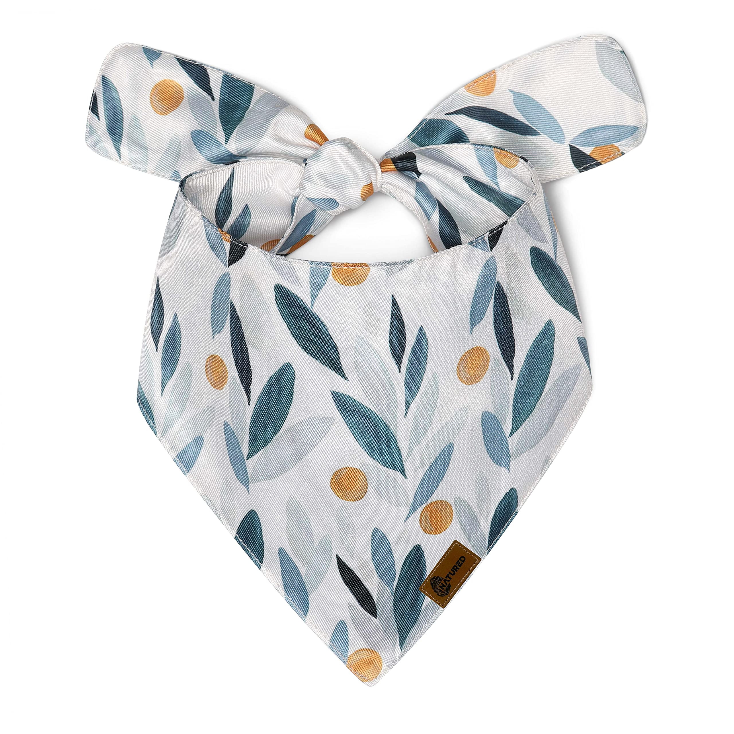 NATURED branded Unique style Dog Bandanas Washable Bibs Scarf, double side perfect print, Pet Dog Kerchief, paws polyester and cotton Triangle Dog Scarfs (Small, Jungle Jubilee)