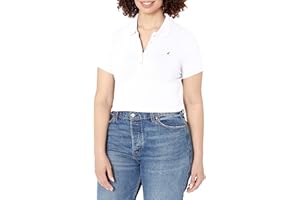 Nautica Womens 5-Button Short Sleeve Breathable 100% Cotton Polo Shirt