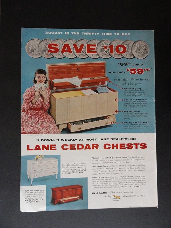 Lane Cedar Chests. print ad. 10 1/4" x 13 1/2" Full Page