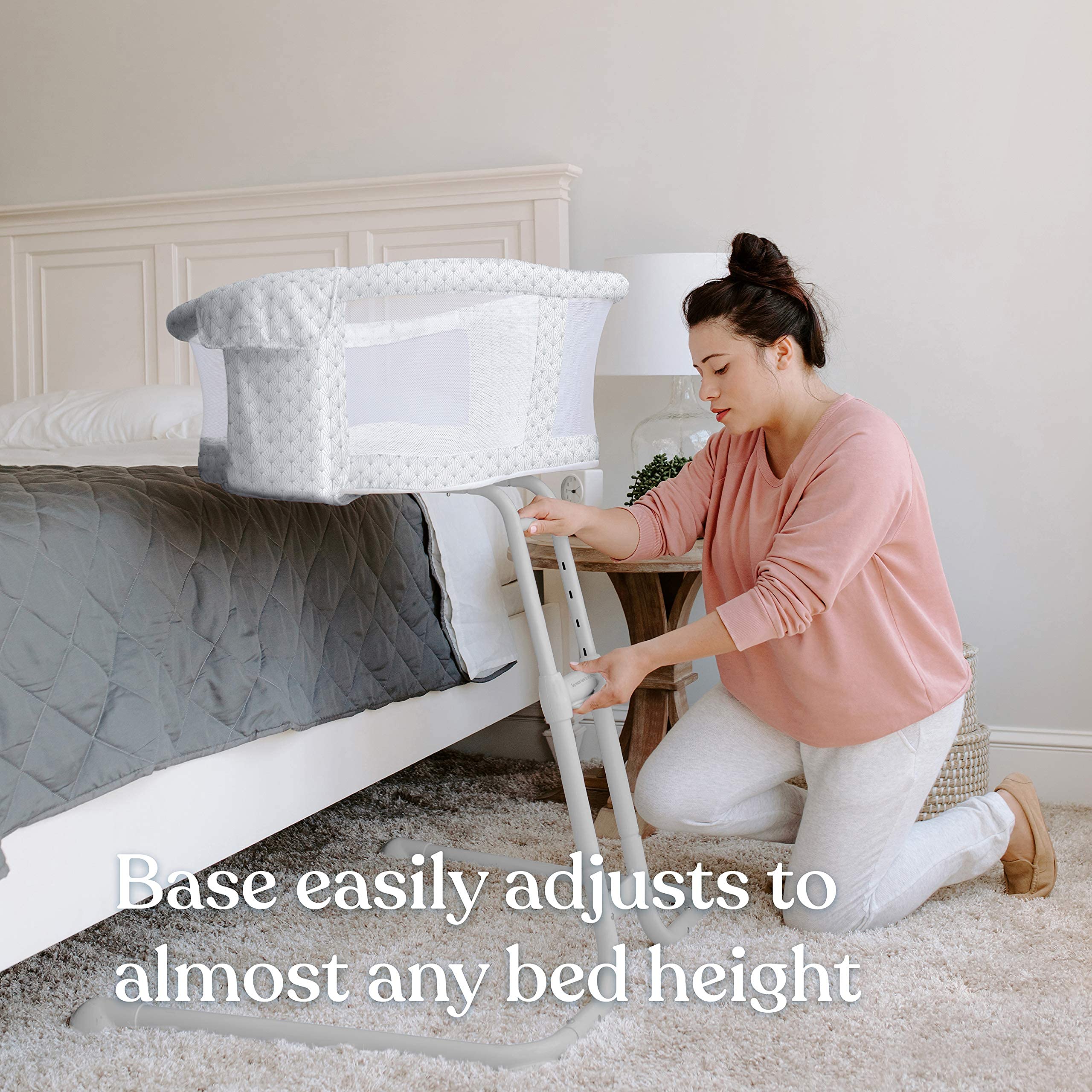HALO BassiNest Glide Sleeper, Bedside Adjustable, Plume