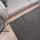 THE RUGS Living Room Shaggy Rug 120x120 cm Dark Grey 30 mm Thick view 7