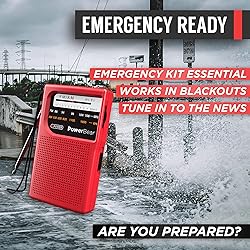 PowerBear Portable Radio | AM/FM, 2AA Battery