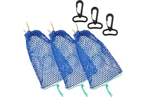 3 Pieces Crab Trap Bait Bags Outdoor Sports Style with 3 Pieces Rubber Locker for Fishing Crab Traps Catch