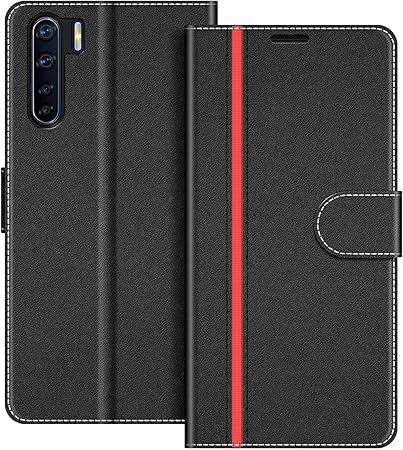 Coodio Funda Oppo A91 Con Tapa Funda Movil Oppo A91 Funda Libro Oppo A91 Carcasa Magnetico Funda Para Oppo A91 Negro Rojo Amazon Es Electronica