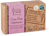 Little Soap Company Organic Pure Rose Geranium Bar Soap 110g Vegan Cruelty Free