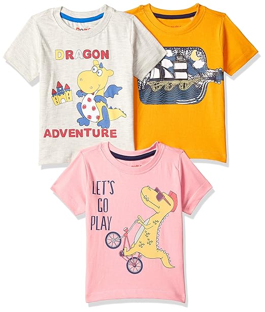 Baby-Boys Regular fit T-Shirt (Pack of 3)