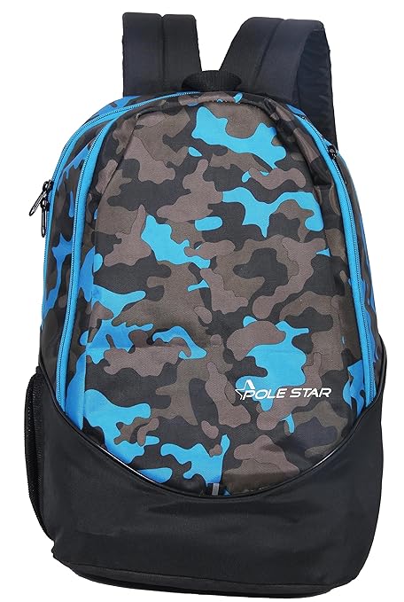 POLE STAR RANGER 31 Ltrs Camo Blue Lite weight Casual Backpack I School Bag