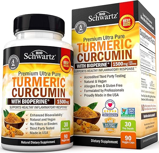 BioSchwartz ターメリック クルクミン　Turmeric Curcumin with Bioperine 1500mg 90粒