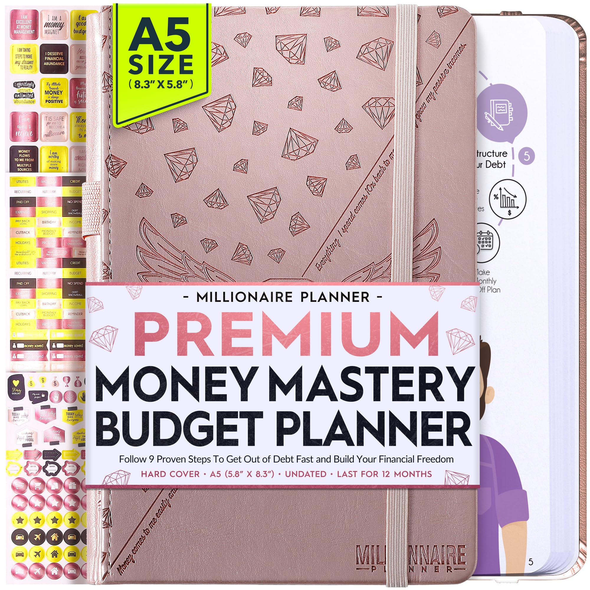Budget Planner and Monthly Bill Organizer - Finance Planner, 12-Month Journey to Financial