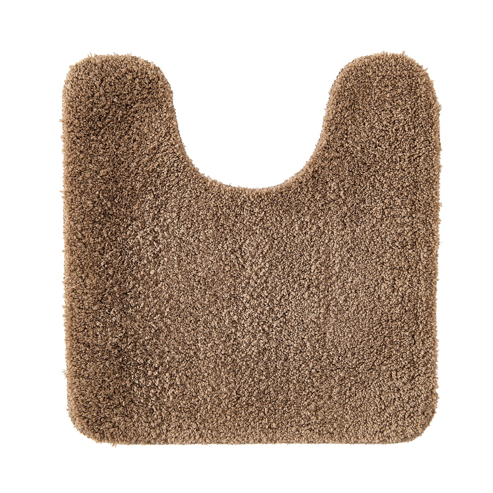 MIULEE Absorbent WC Toilet Rug Non Slip U Shape Bath Mat with High Hydroscopicity Rugs Super Soft Cozy and Shaggy Microfiber Rug Carpet for Bathroom Brown 50 x 50 cm
