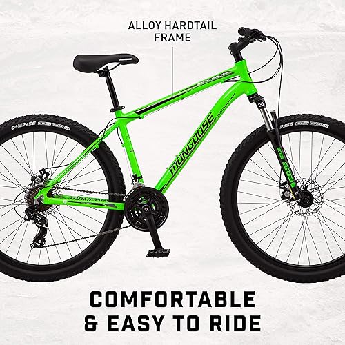 Mongoose Switchback Trail Hardtail Mountain Bike for Adult Men Women, Front  Suspension, 21-Speed, Wh