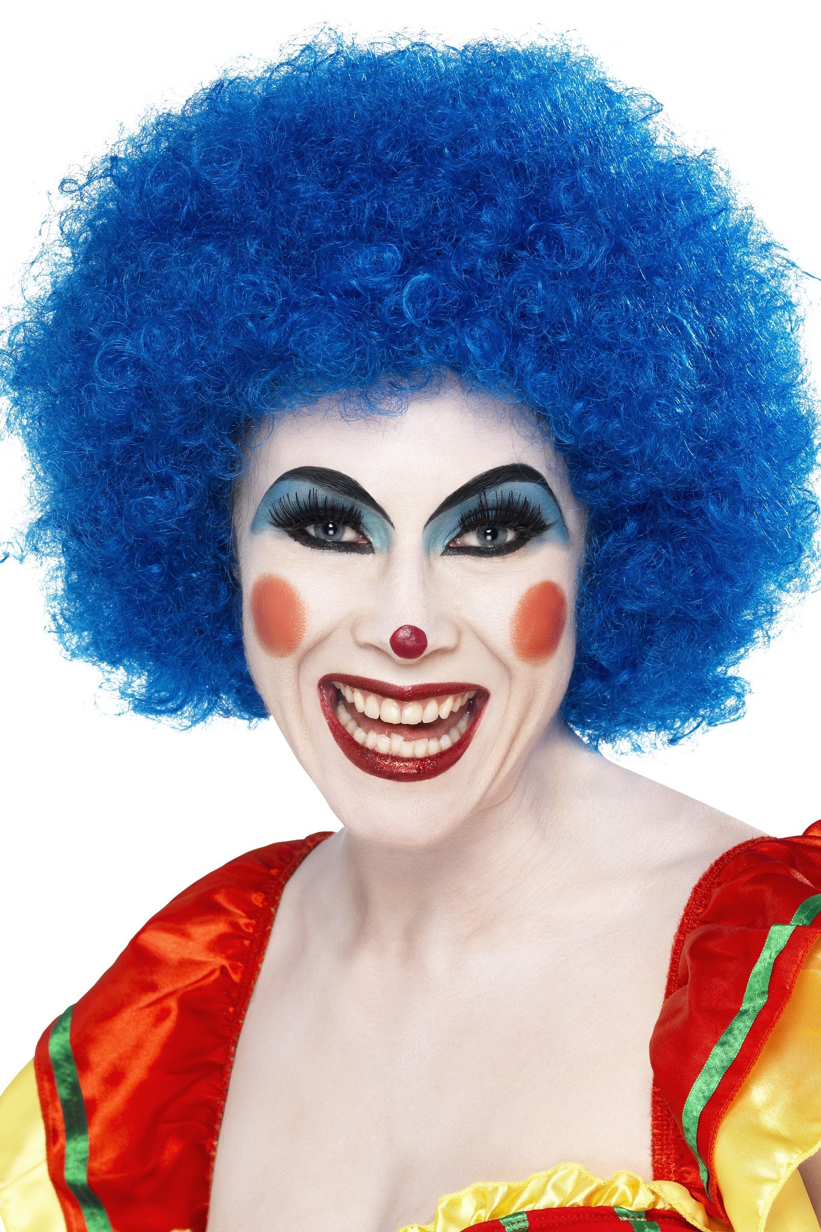 Smiffys Women's Crazy Clown Wig, Blue, One Size Funtober