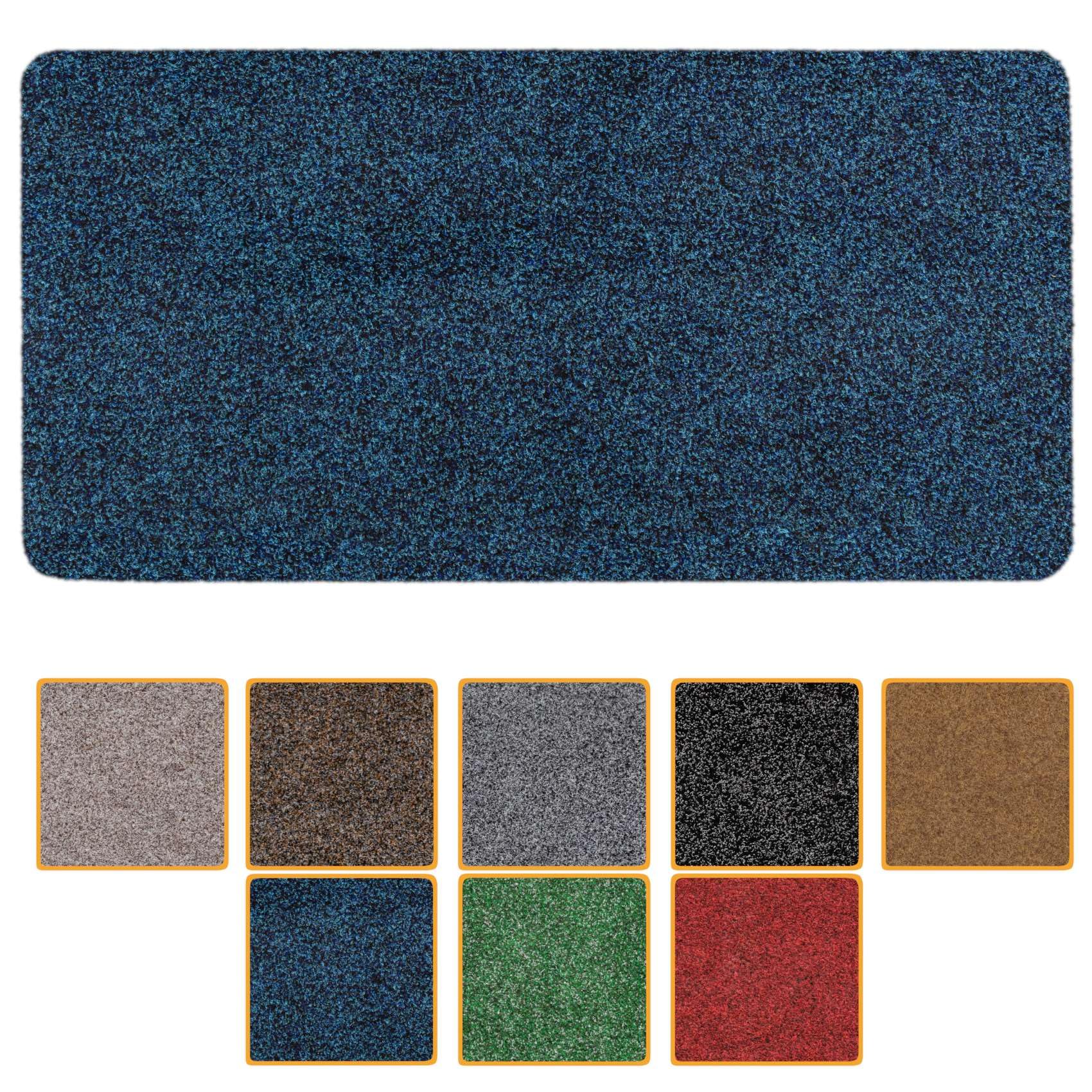 ANRO Doormat Dirt Trapper Mat Washable Waterproof Robust Dirt Trapper for Entrance, Front Door, Hallway, Kitchen, Bedroom Poet 40 x 80 cm Carpet Blue