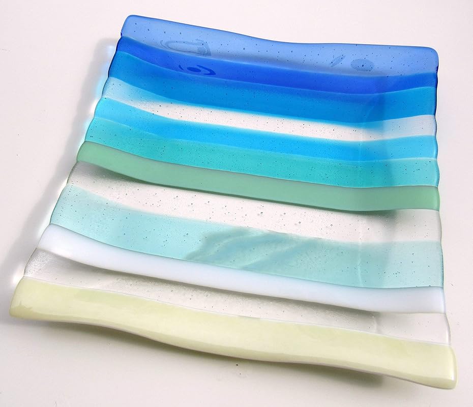 Ocean Beach Glass Plate Fused Glass Platter Ocean Waves