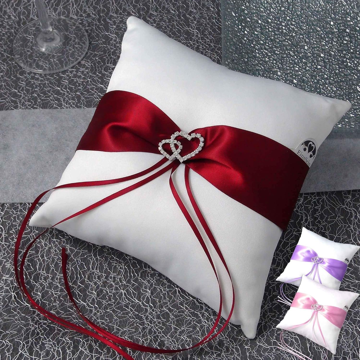 Einssein 1x Ring Pillow Parentesi 20x20 Big Red White Wedding