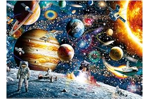 SiTimmGer Space Jigsaw 500 Piece Puzzle Planet Solar System Space Exploration Galaxy Outer Space Astronaut Jigsaw Planet Earth Colorful Educational Toy for Kids School Families Fun 14.5" x 20”