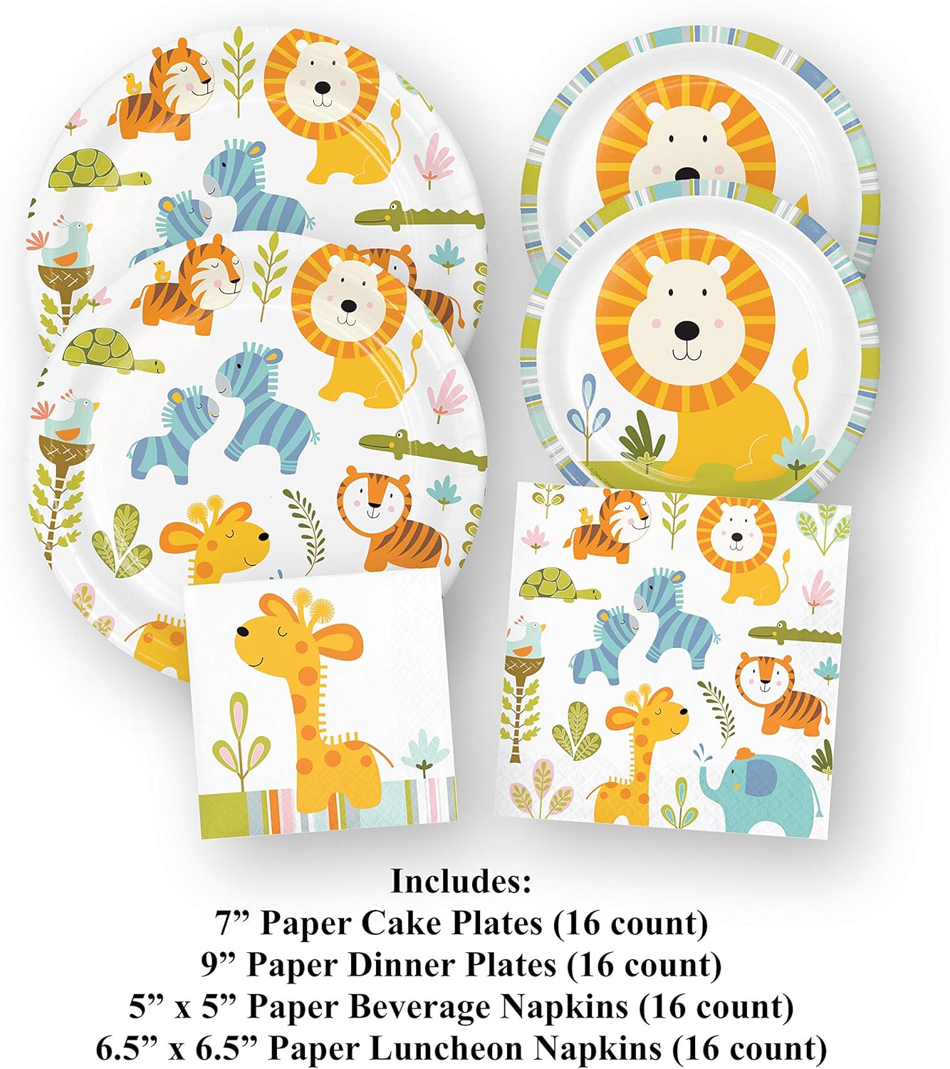 safari baby shower plates and napkins
