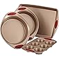 Rachael Ray 52386 Cucina Nonstick Bakeware Set with Grips includes Nonstick Cake Pans, Cookie Sheet / Baking Sheet and…