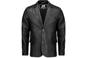 Jild Invisible Stitching Casual Leather Blazer for Men - 2-Button Closure Coat Style Regular Fit Lambskin Leather Jacket Men