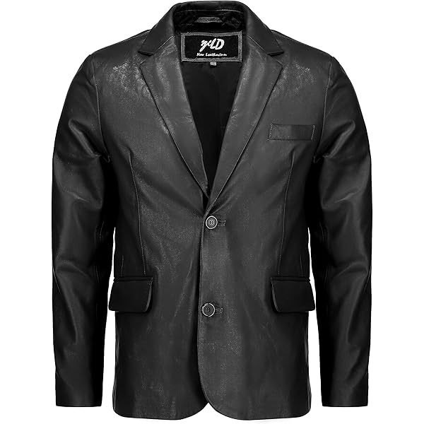 ジャケット・アウター LEATHER COMBINATION DOUBLE LAPELED COAT ZWRXW Leather Trench Coats for Men Double Breasted Notched