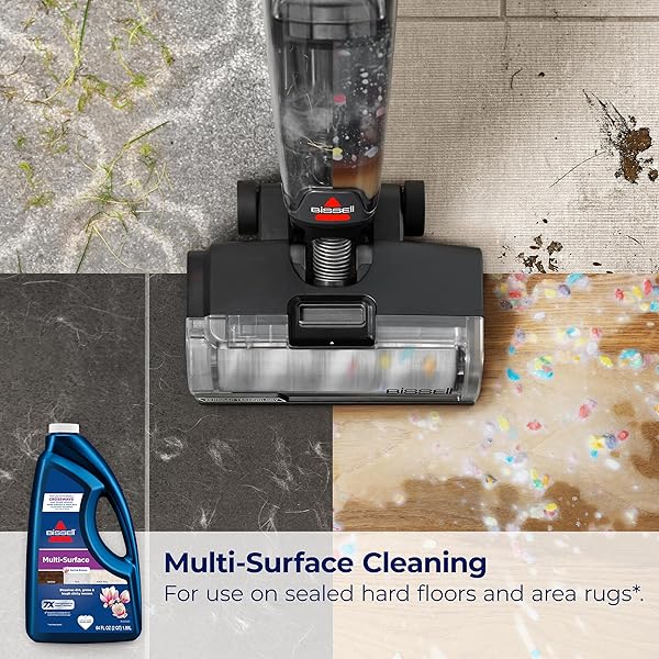 BISSELL MULTISURFACE FLOOR CLEANING FORMULA-CROSSWAVE AND SPINWAVE, 17891, 64OZ, REMOVES EVERYDAY DIRT AND GRIME, SAFE ON SEALED HARD FLOORS, TILE, LAMINATE, AREA RUGS, SPRING BREEZE