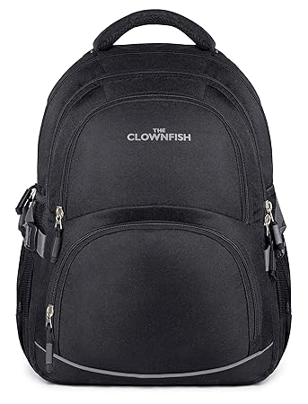 The Clownfish Alpha Series 26 Liters Unisex Laptop Backpack |College Backpack| 15.6 inch Laptop Backpack|School Backpack |Bags (Black)