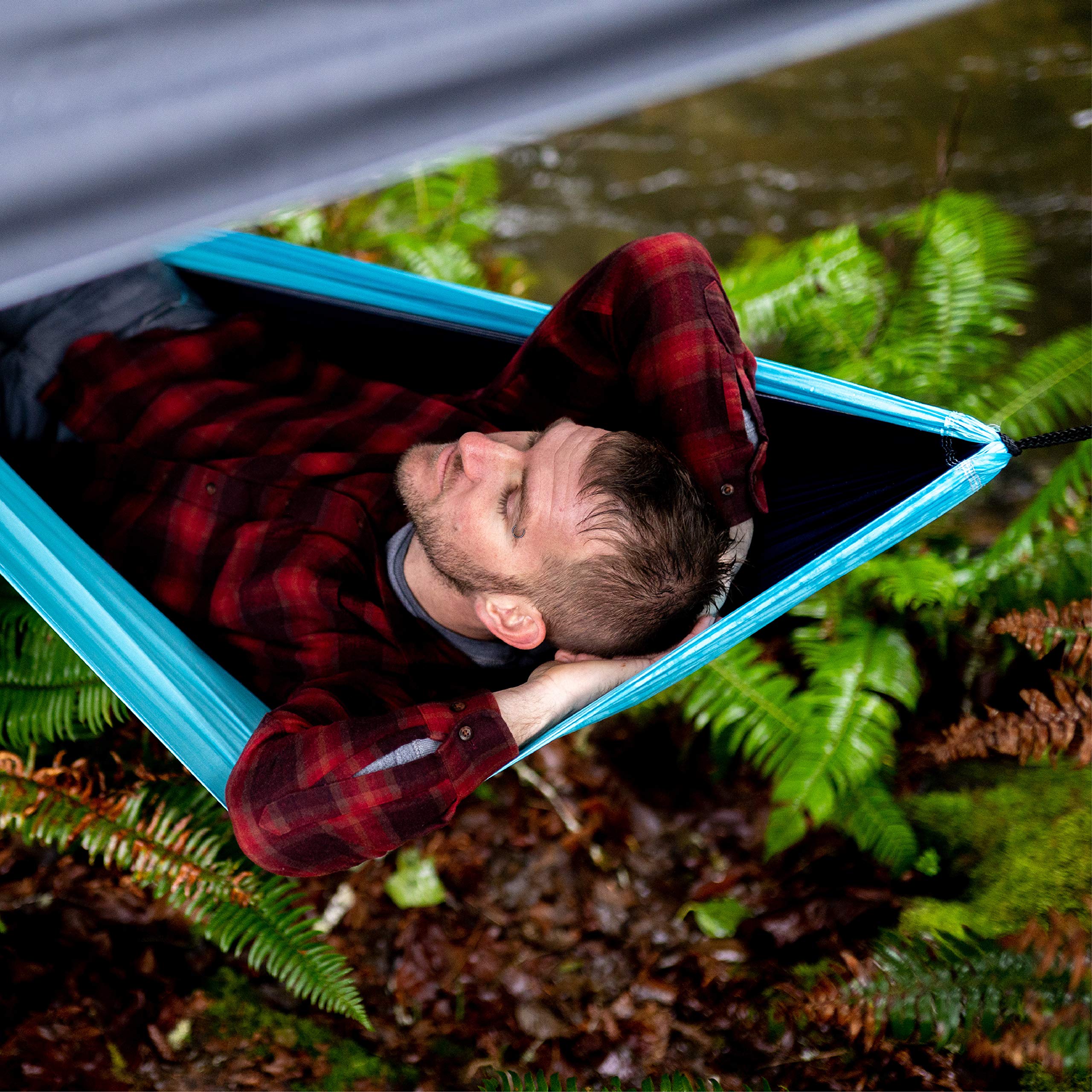 Wise Owl Outfitters Hammock Rain Fly – Waterproof Camping Tarp Cover with Tent Stakes & Carry Bag, Ultralight Shelter for Backpacking & Outdoor Shade