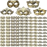 Yunsailing 100 Pcs Masquerade Masks Bulk Venetian Antique Masks for Women Men New Couple Carnival Mardi Gras Venetian