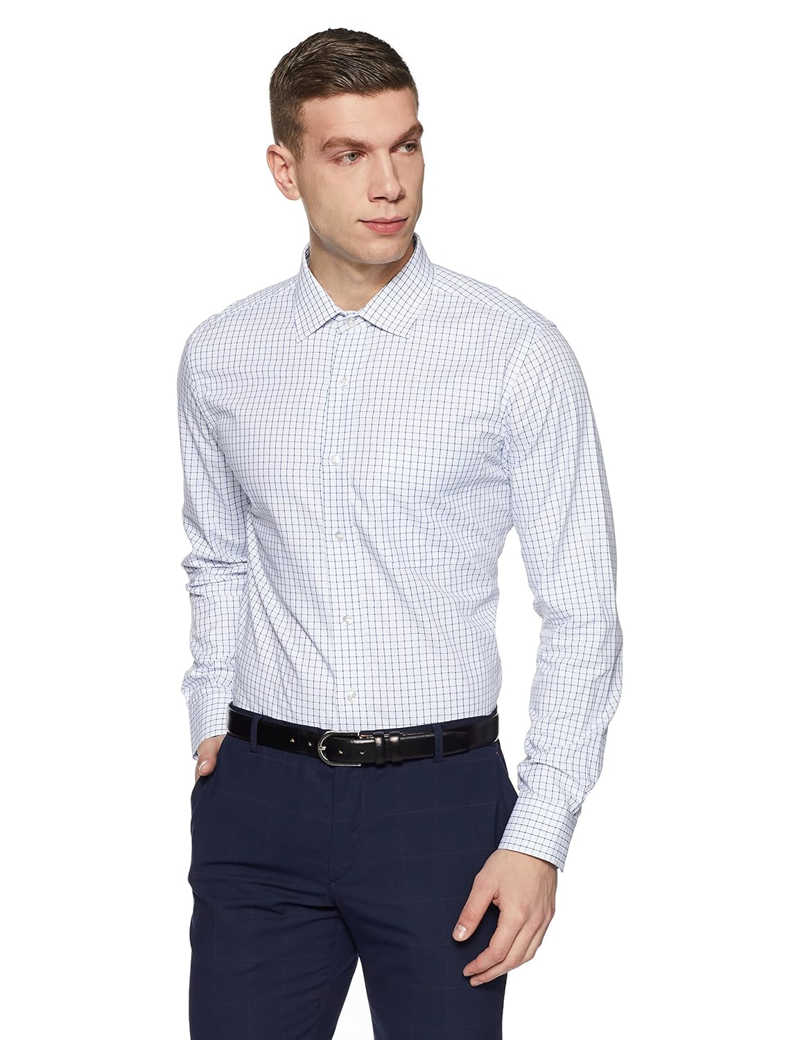 arrow men's checkered regular fit formal shirt