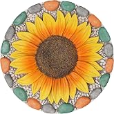 Decorative Sunflower Garden Stepping Stone - 10x10x0.75 Inches | Garden Stepping Stones Outdoor for Yard Decor Lawn Patio Walkway Landscaping Decoration