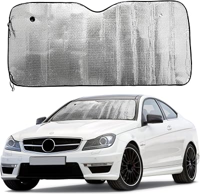 Plastific Universal Foldable Silver Car Windshield Sunshade 130x60cm