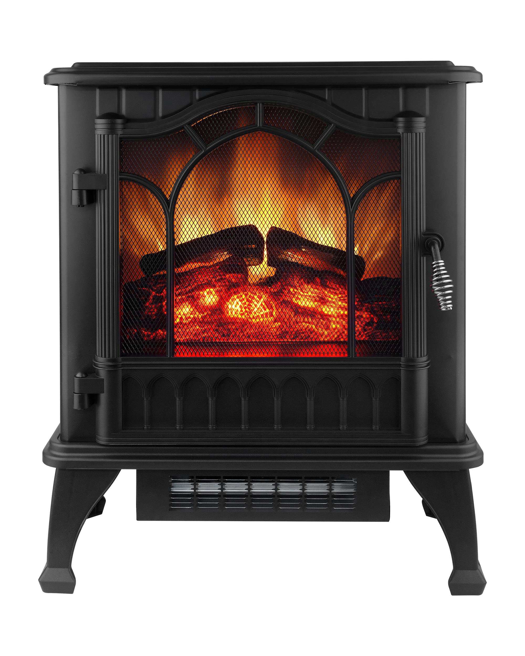Photo 1 of ****SIMILAR PRODUCT*** Electric Fireplace Heater, 25" Freestanding Space Heater Fireplace Stove with 3D Realistic Flame, 1500W Portable Electric Heater for Indoor Use, Thermostat, Overheating Protection - Black