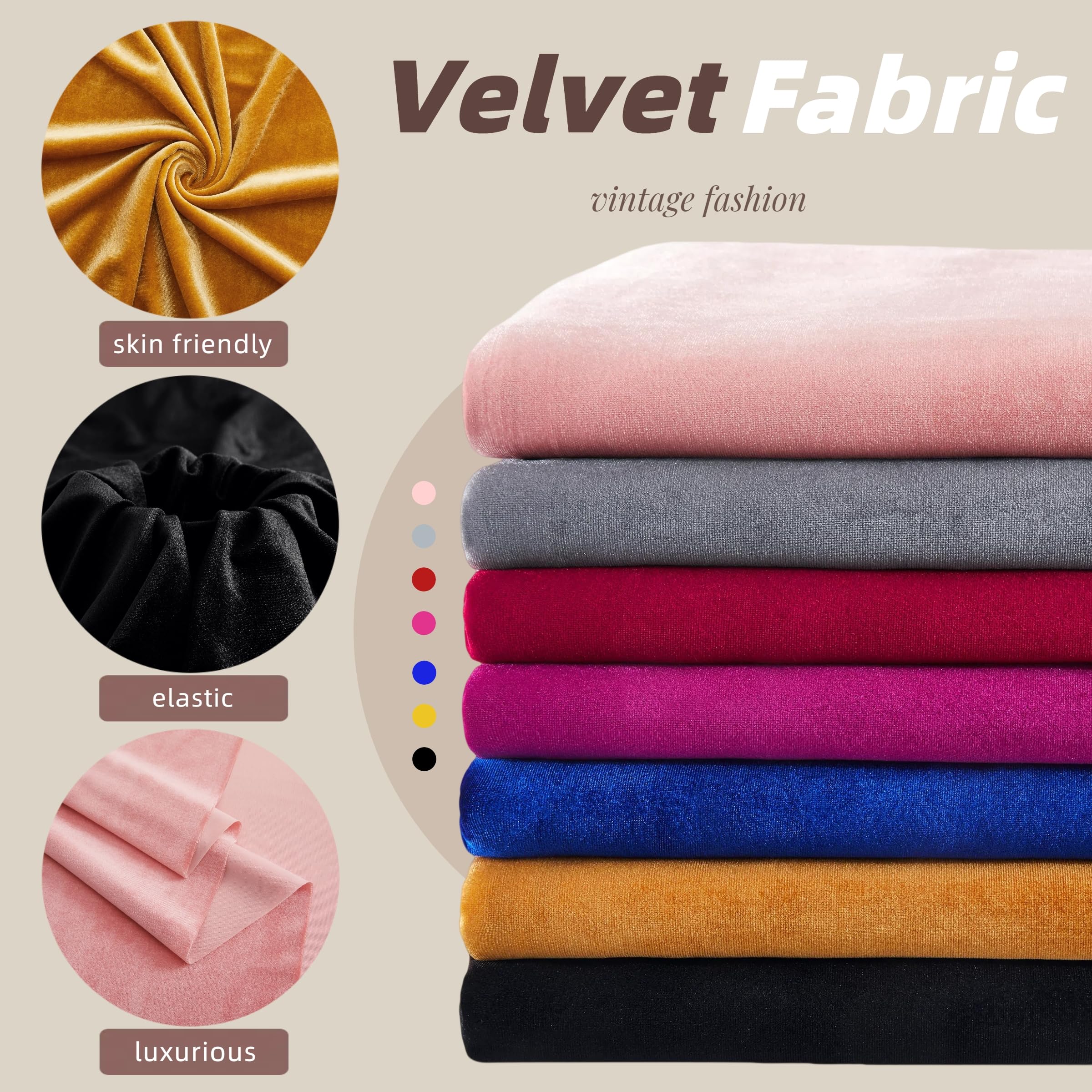 Wine Red Velvet Fabric by The Yard,1 Yard 60