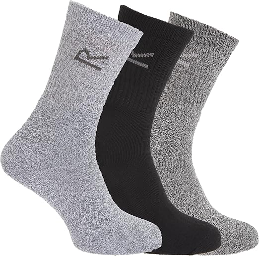 REGATTA Men's Socks 3 Pack, Grey, Age 68 Amazon.co.uk Clothing