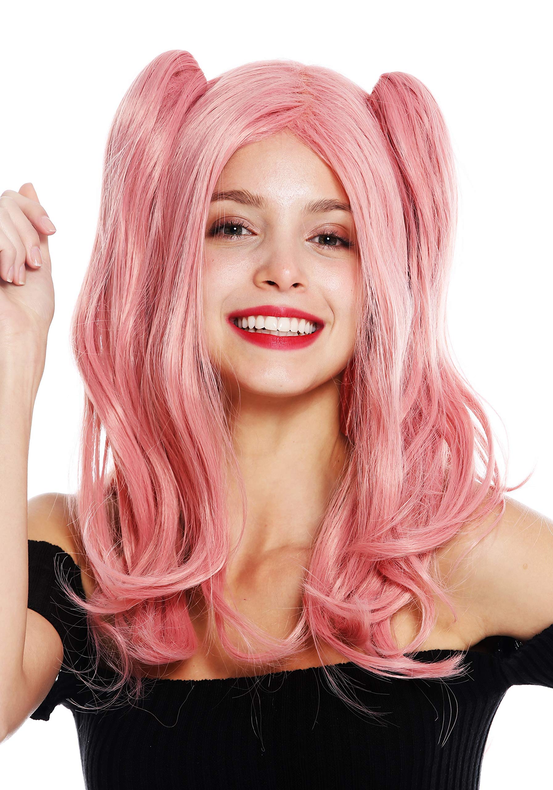 WIG ME UP - GFW3156A-T2312 women's quality wig cosplay long two removable braids wavy Gothic Lolita pink