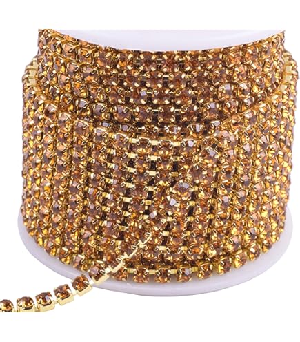 KAOYOO Clear Zircon Rhinestones Close Chain Beaded Trim for Crafts