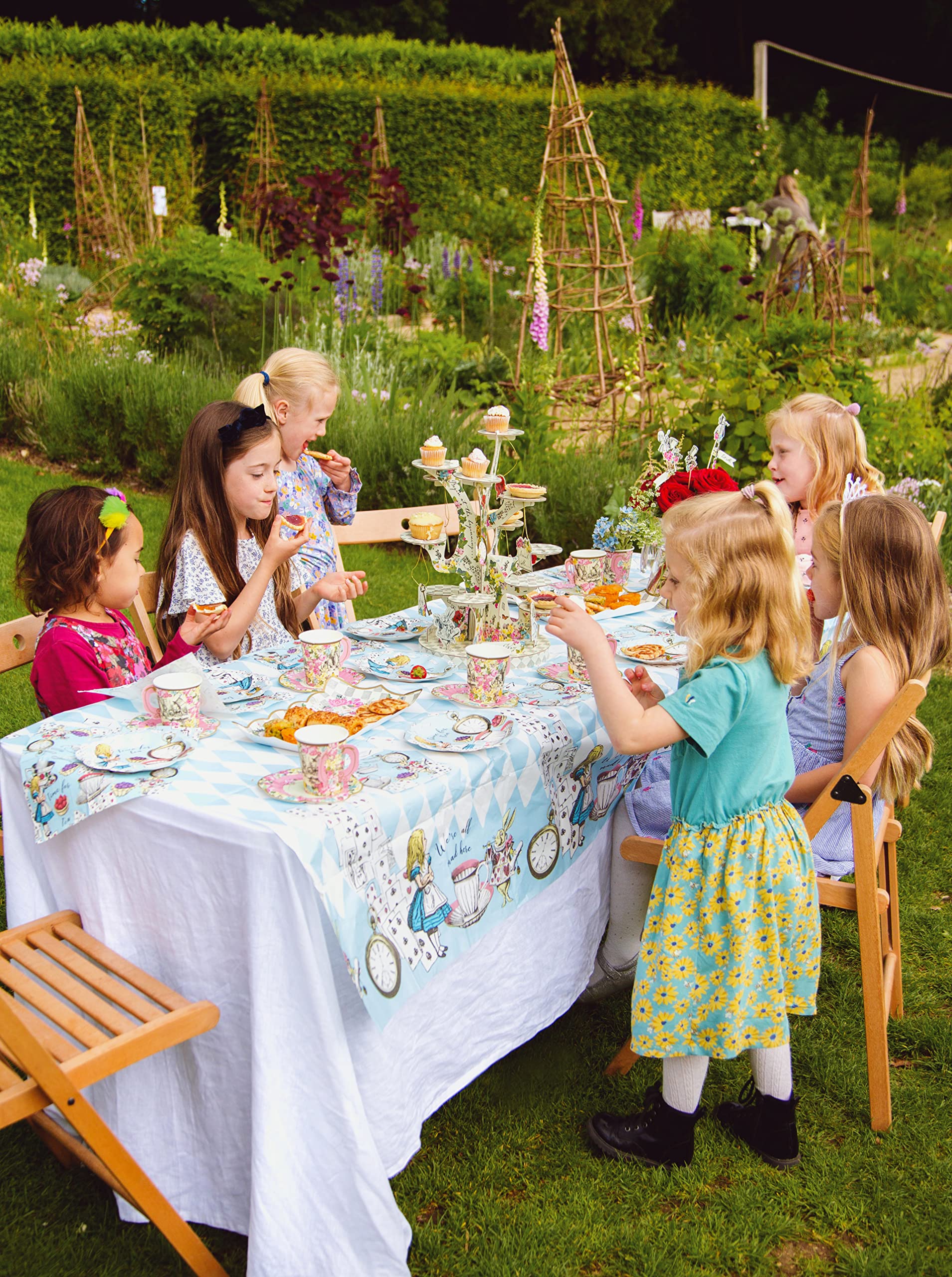 Talking Tables Alice in Wonderland Cupcake Cake Stand Mad Hatter Tea Party Decorations Mother's Day Party Decor Reusable Cakestand Table Centrepiece Afternoon Tea Onederland 1st Birthday Baby Shower