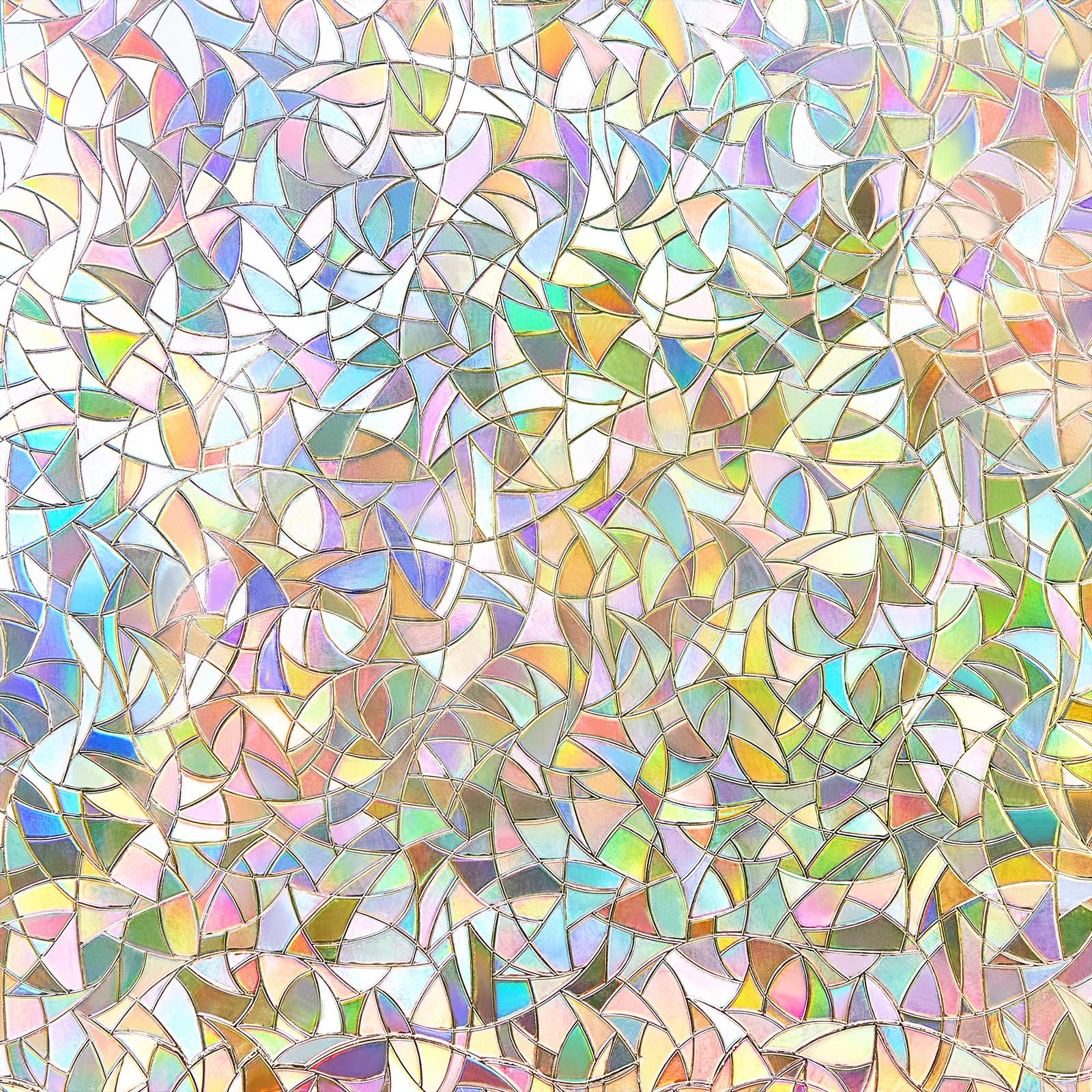 NINETREX Window Privacy Film, Rainbow Window Film, Coloured Glass Window Film, Electrostatic Self-Adhesive, Anti-UV, Suitable for Kitchens, Bedrooms and Living Rooms(30 * 400cm)