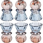 simpdecor Glass Candle Holder Taper Candle Holder 2 in a Set of 6 Tea Light Holders for Wedding Date Home Decoration 9 cm