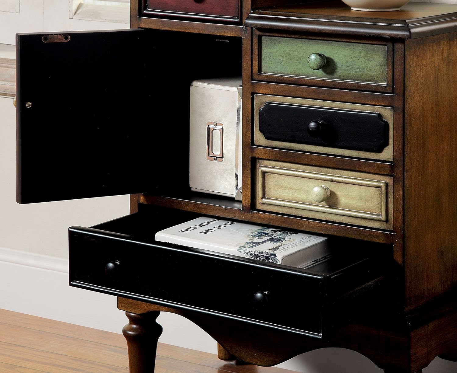 Furniture of America Circo Vintage Style Storage Chest, Antique Walnut (IDF-AC145): Kitchen & Dining
