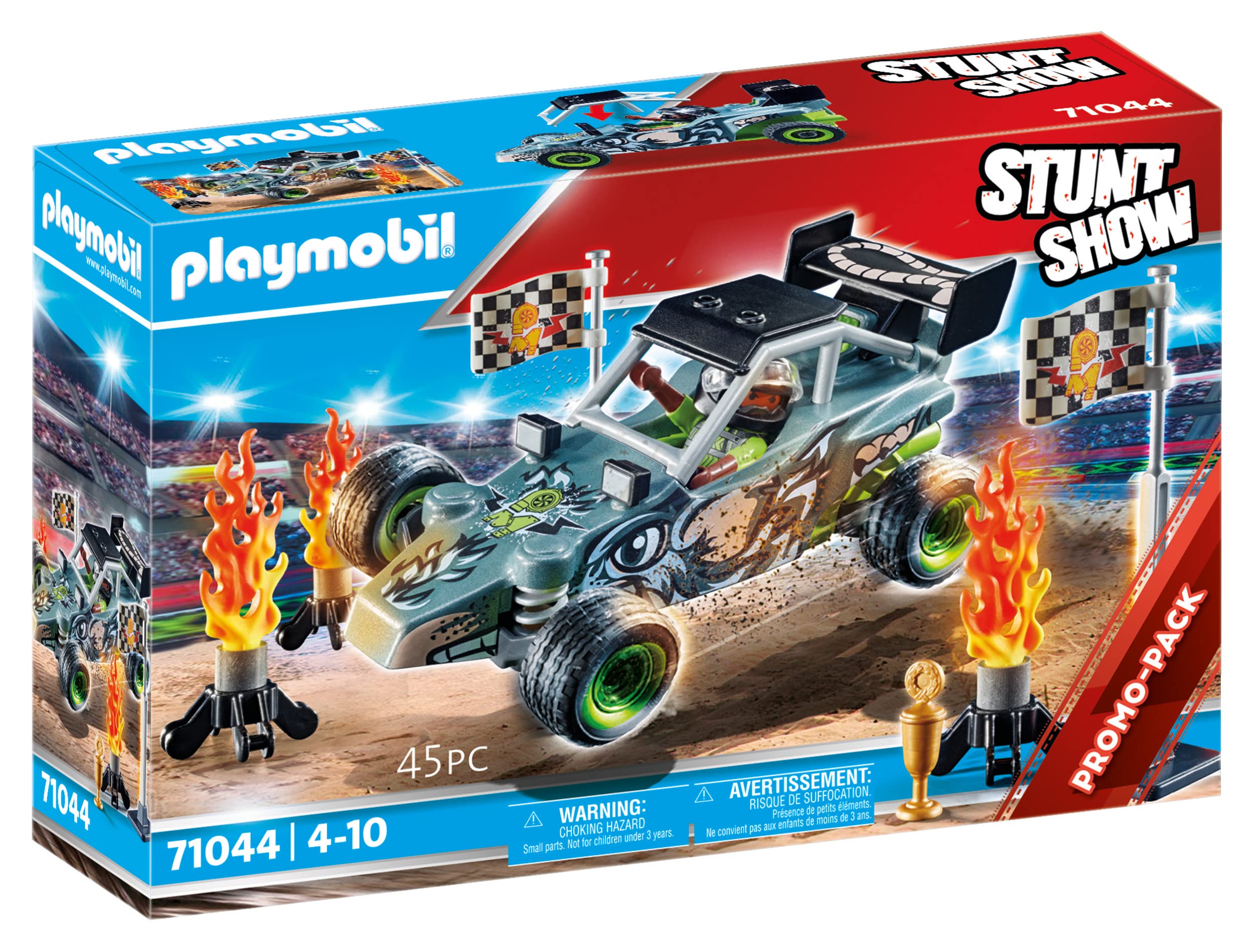 Playmobil 71044 Stunt Show Racer Promo Pack, Racing, stuntman, Fun Imaginative Role-Play, PlaySets Suitable for Children Ages 4+