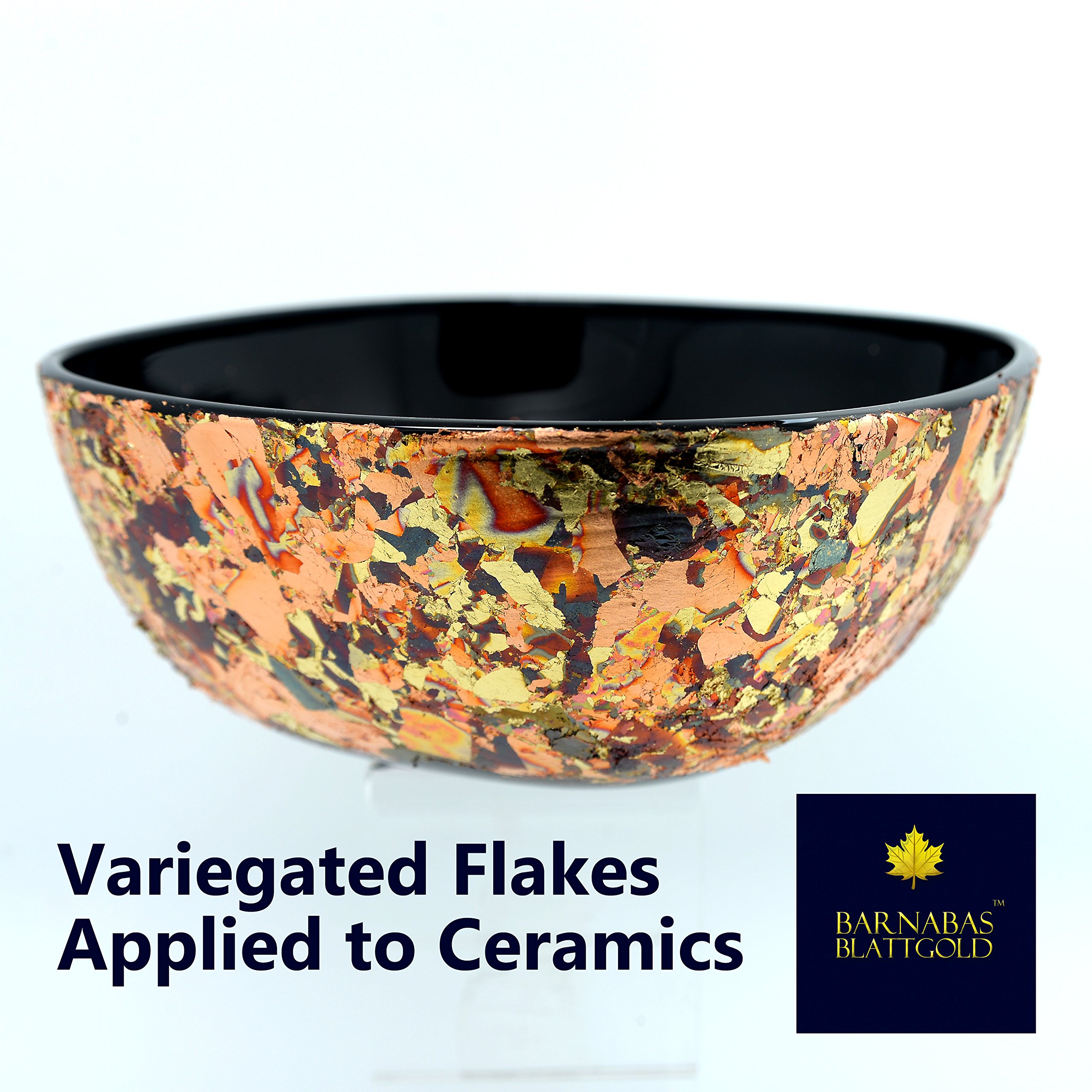 Barnabas Blattgold: Variegated Imitation Gold Leaf Schabin Flakes - Quality Metallic Foil Flakes for Gilding, Painting Arts and Crafts (5g)
