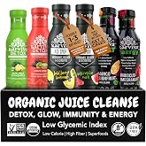 Karviva 1 Day Juice Cleanse Fasting Pack, Collagen&amp;Energy Boost, 6 Bottles | Gentle Detox with Prebiotics, Minerals &amp; Antioxidants, Green Coffee Energy Lift, Low Sugar, Hydration &amp; Metabolism Boost